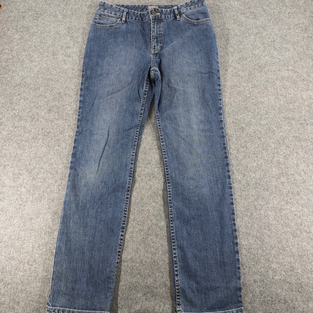 J. Jill Authentic Fit Straight Leg Jeans Blue Medium Wash Stretch Size 10